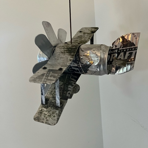 Vintage beer can plane garden decor gift for him - Picture 3 of 5